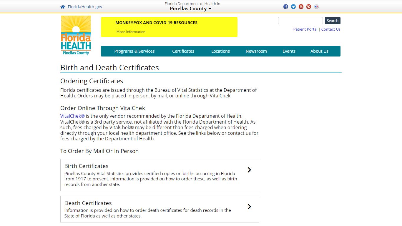 Birth and Death Certificates | Florida Department of ...